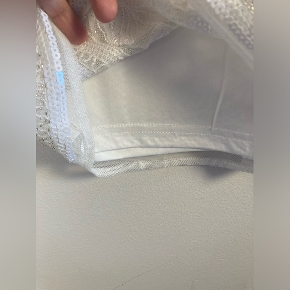 Lulus Spread Your Shine White Embroidered Long Sleeve Mini Dress Small NWT - Picture 9 of 16